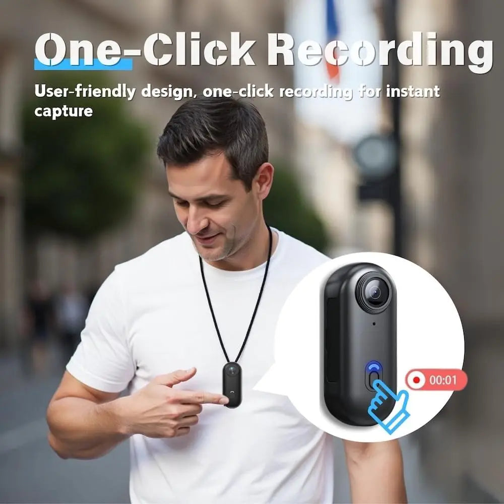 4K HD Mini Vlog Camera with Wi-Fi Connectivity - Portable Action Body Cam for Sports and Travel Photography, Compact Video Recorder