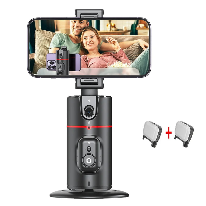 Professional Phone Stabilizer with Smart Facial Tracking, Detachable Clip, Fill Light, and Wireless Selfie Stick Tripod Stand