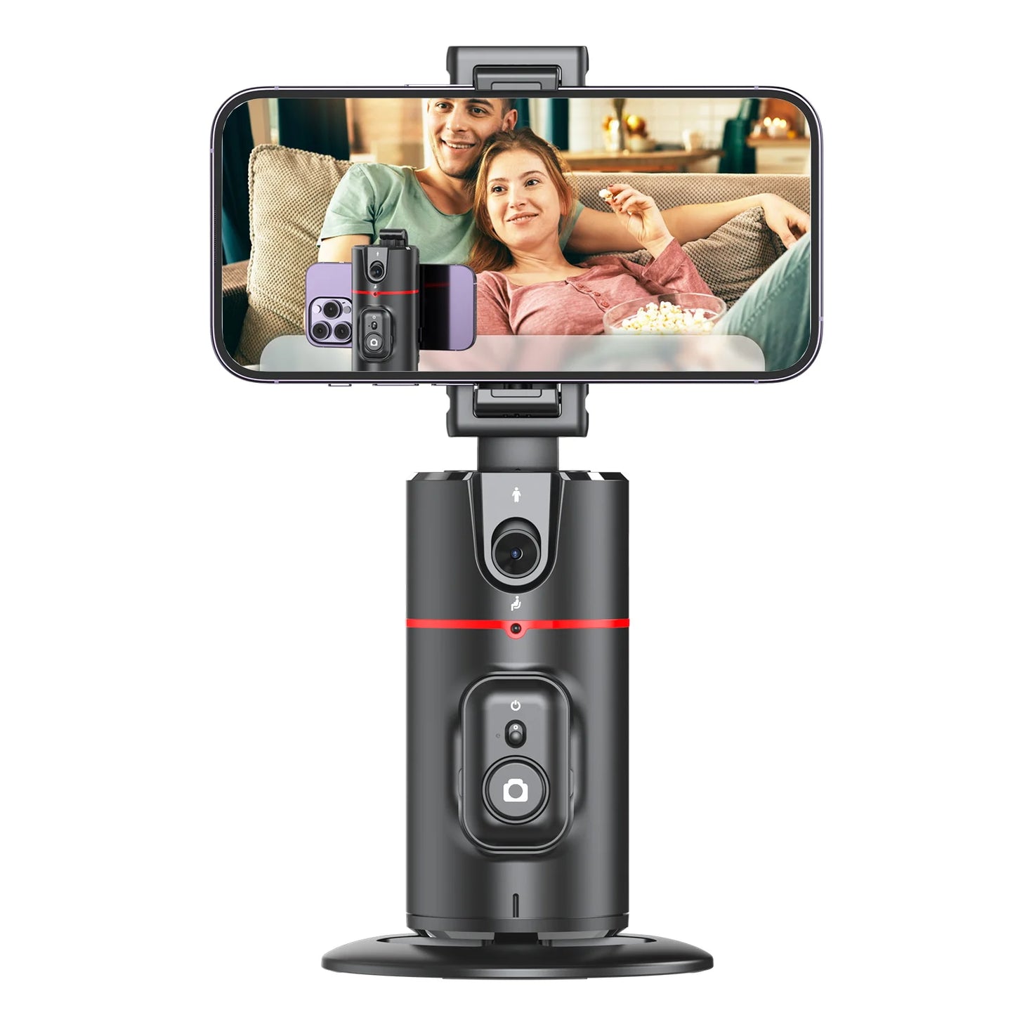 Professional Phone Stabilizer with Smart Facial Tracking, Detachable Clip, Fill Light, and Wireless Selfie Stick Tripod Stand