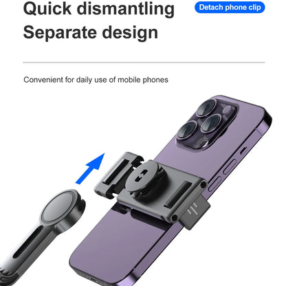 Professional Phone Stabilizer with Smart Facial Tracking, Detachable Clip, Fill Light, and Wireless Selfie Stick Tripod Stand