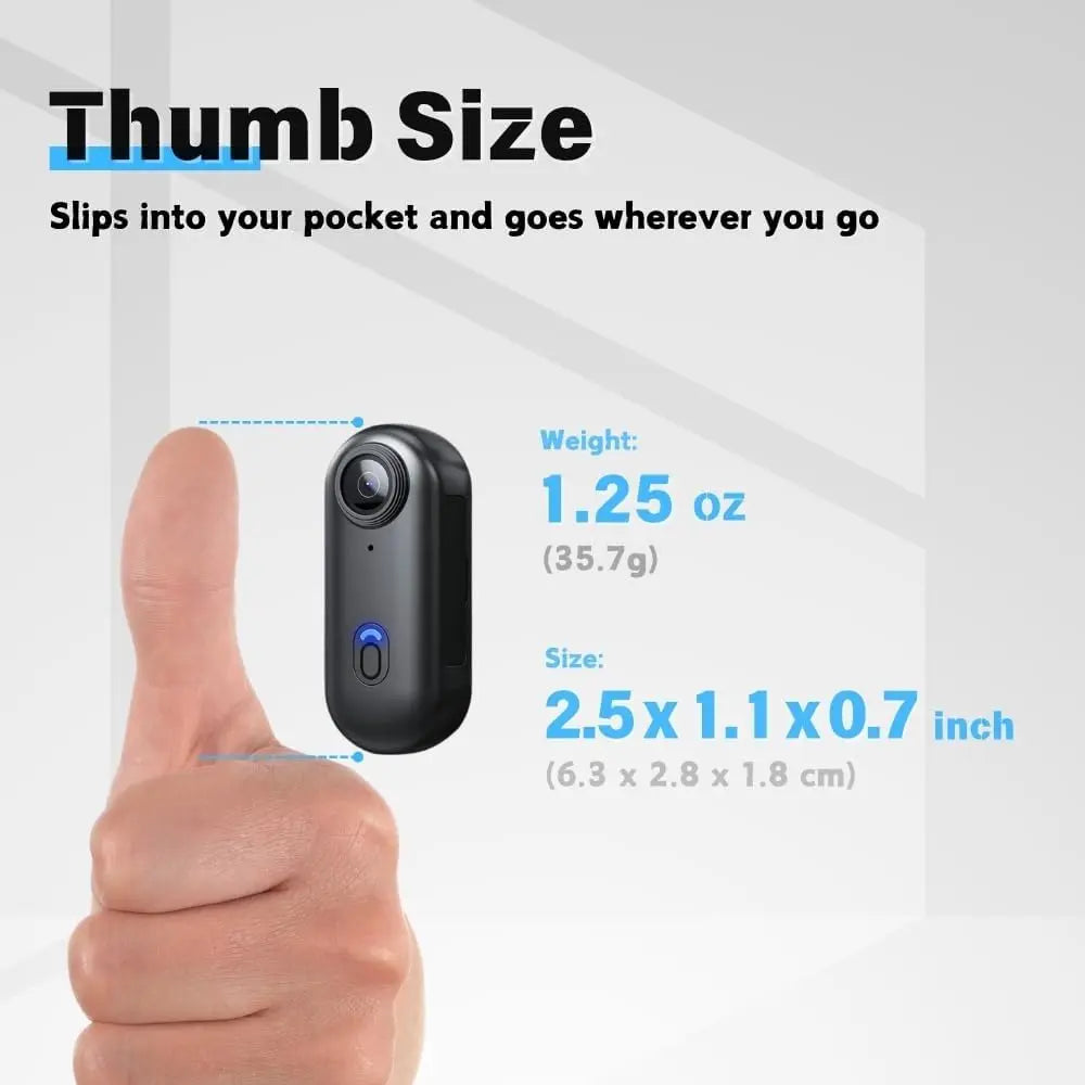 4K HD Mini Vlog Camera with Wi-Fi Connectivity - Portable Action Body Cam for Sports and Travel Photography, Compact Video Recorder