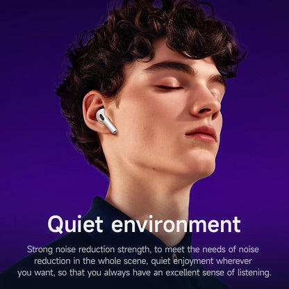 EW72 Wireless Bluetooth 5.4 ANC Noise-Cancelling Earphones with LED Touchscreen Charging Case for Music and Sports
