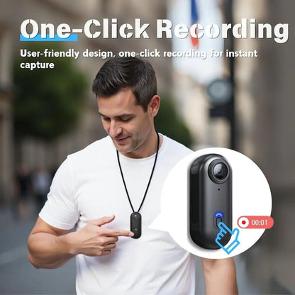 4K HD Mini Vlog Camera with Wi-Fi Connectivity - Portable Action Body Cam for Sports and Travel Photography, Compact Video Recorder
