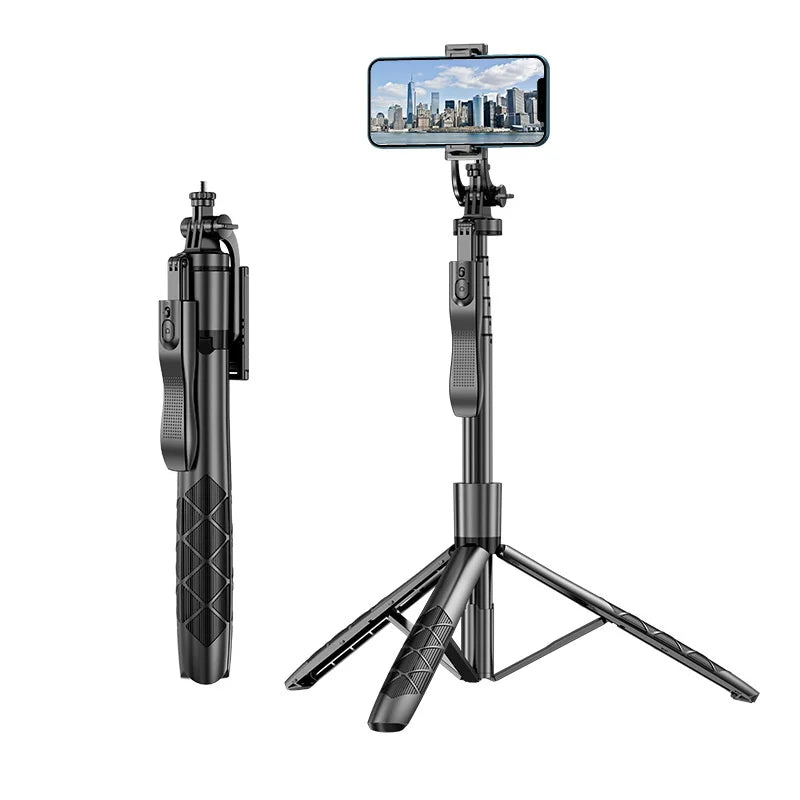 Professional Phone Stabilizer with Smart Facial Tracking, Detachable Clip, Fill Light, and Wireless Selfie Stick Tripod Stand